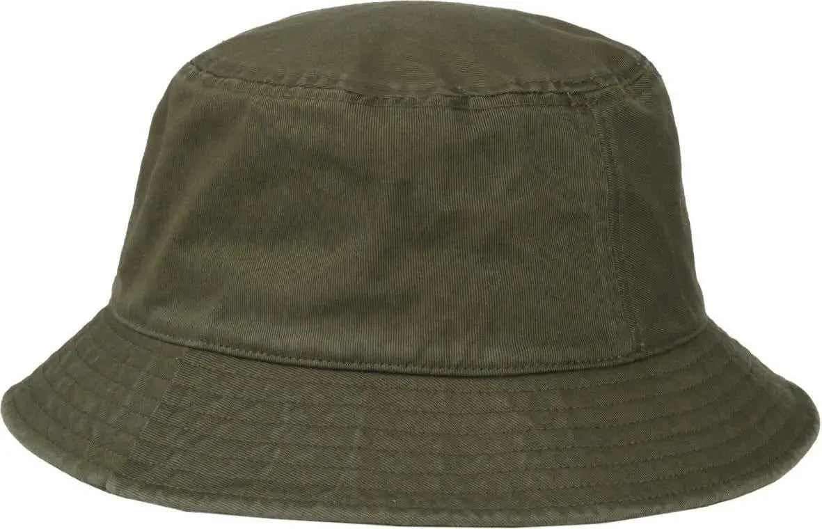 OC Sports OC200 Medium Washed Bucket Cotton Hat - Olive - Olive / OSFM