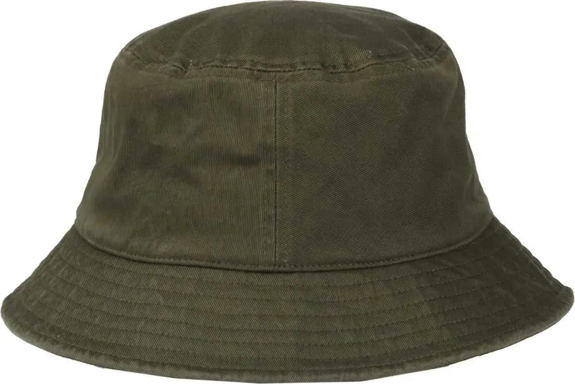 OC Sports OC200 Medium Washed Bucket Cotton Hat - Olive - Olive / OSFM
