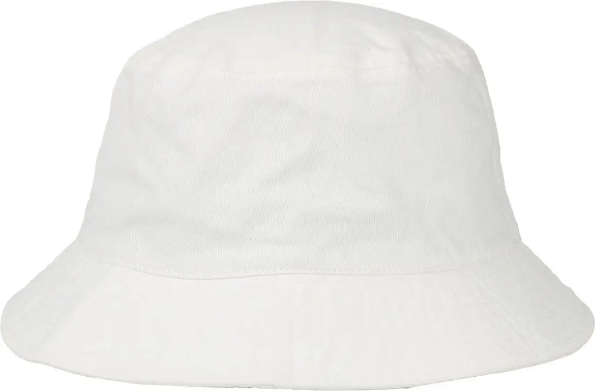 OC Sports OC200 Medium Washed Bucket Cotton Hat - White - White / OSFM