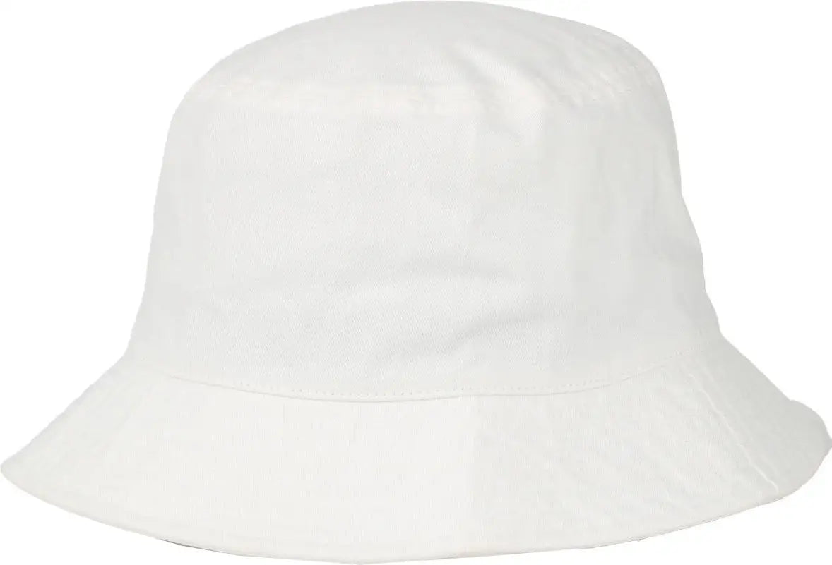OC Sports OC200 Medium Washed Bucket Cotton Hat - White - White / OSFM