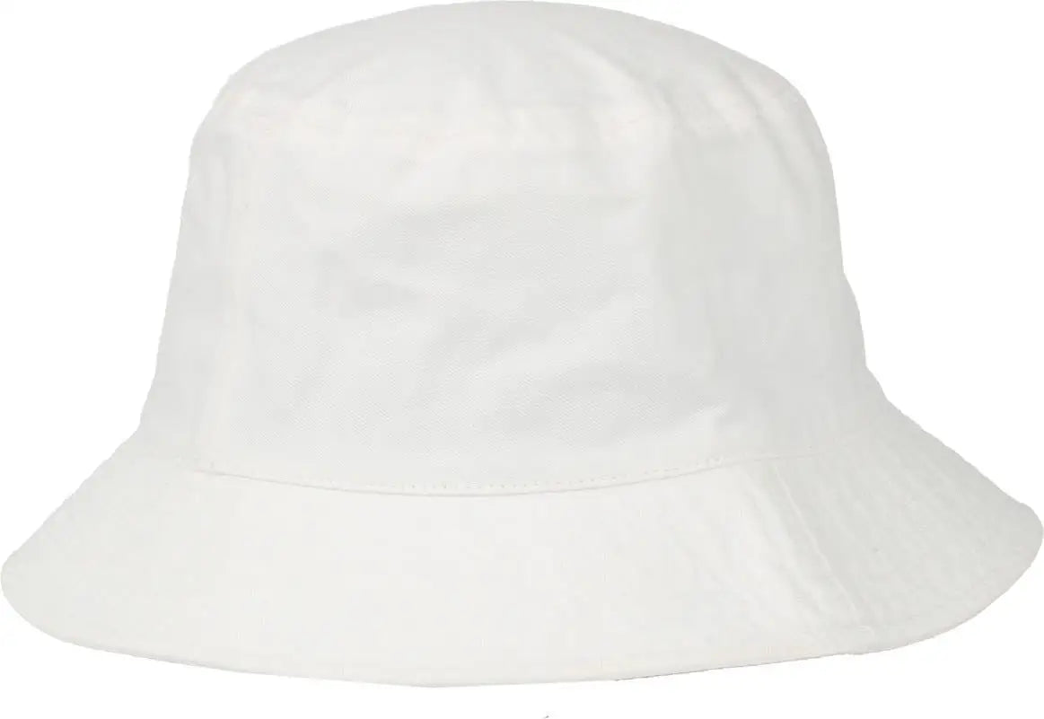 OC Sports OC200 Medium Washed Bucket Cotton Hat - White - White / OSFM