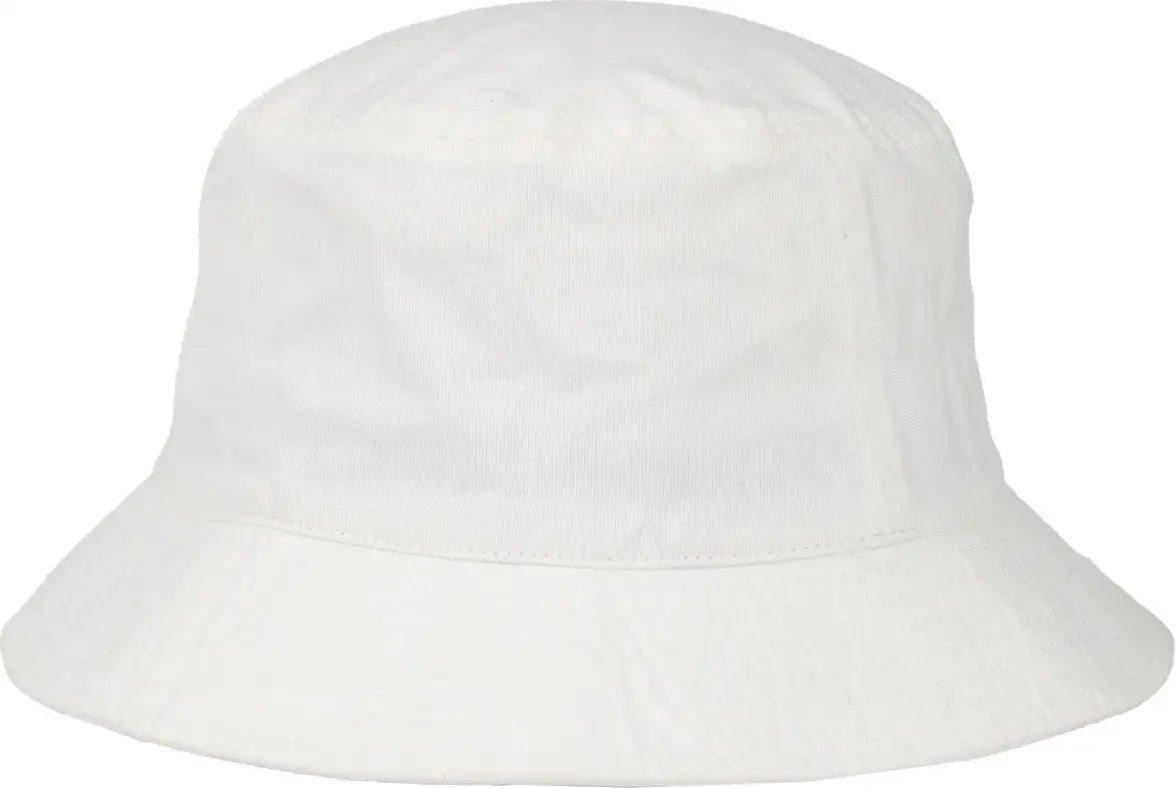 OC Sports OC200 Medium Washed Bucket Cotton Hat - White - White / OSFM