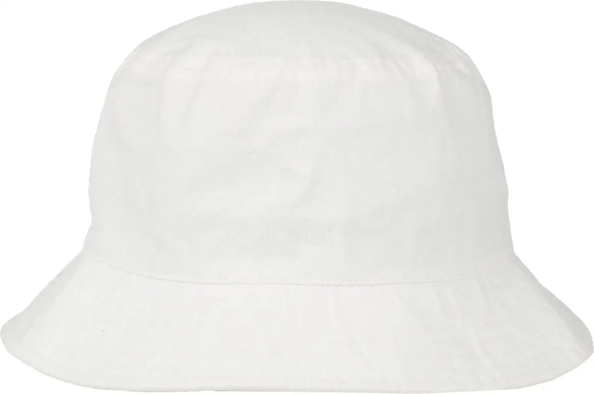 OC Sports OC200 Medium Washed Bucket Cotton Hat - White - White / OSFM