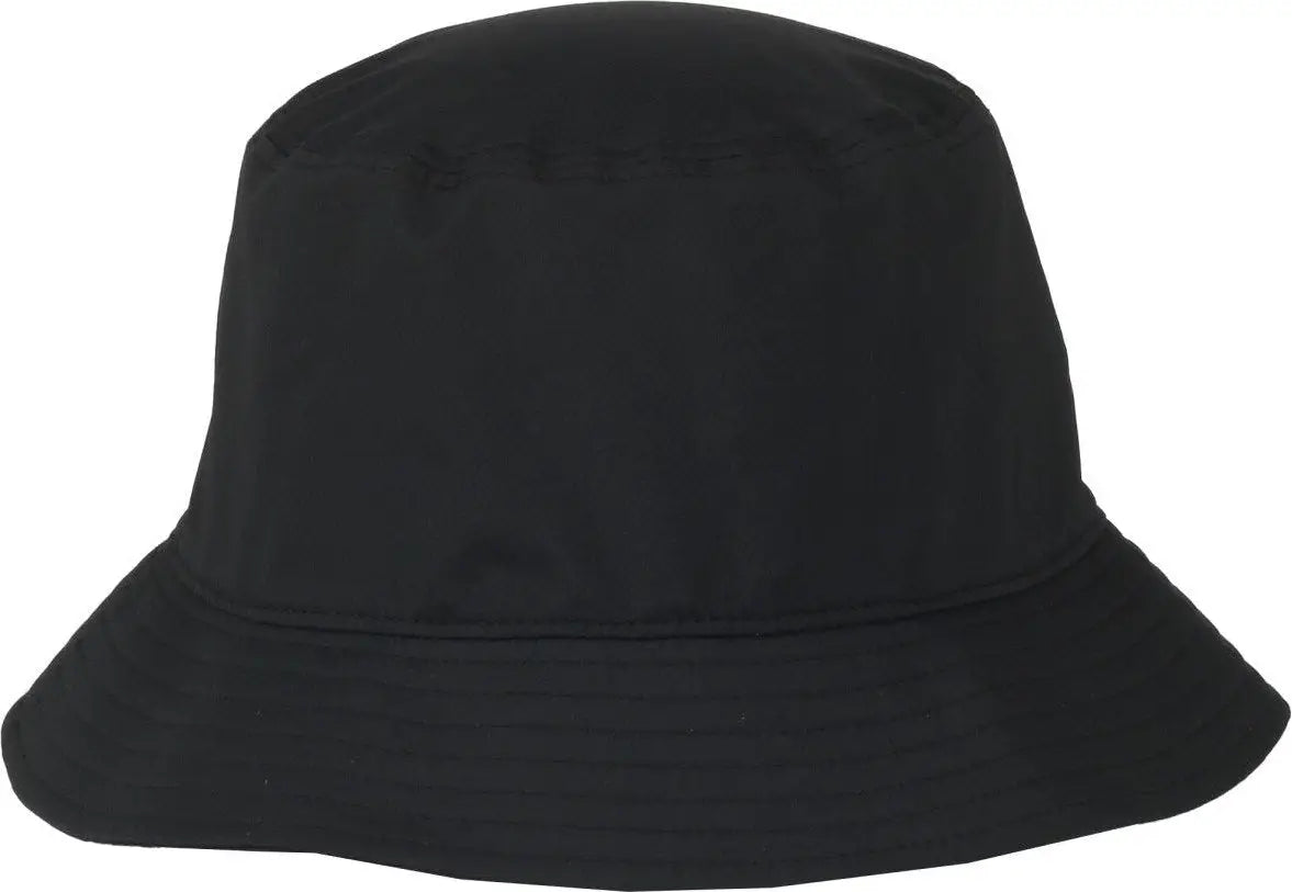 OC Sports OC200PF Medium Washed Bucket Polyester Hat - Black - Black / OSFM