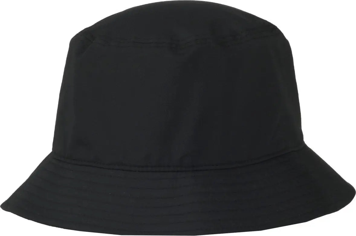 OC Sports OC200PF Medium Washed Bucket Polyester Hat - Black - Black / OSFM