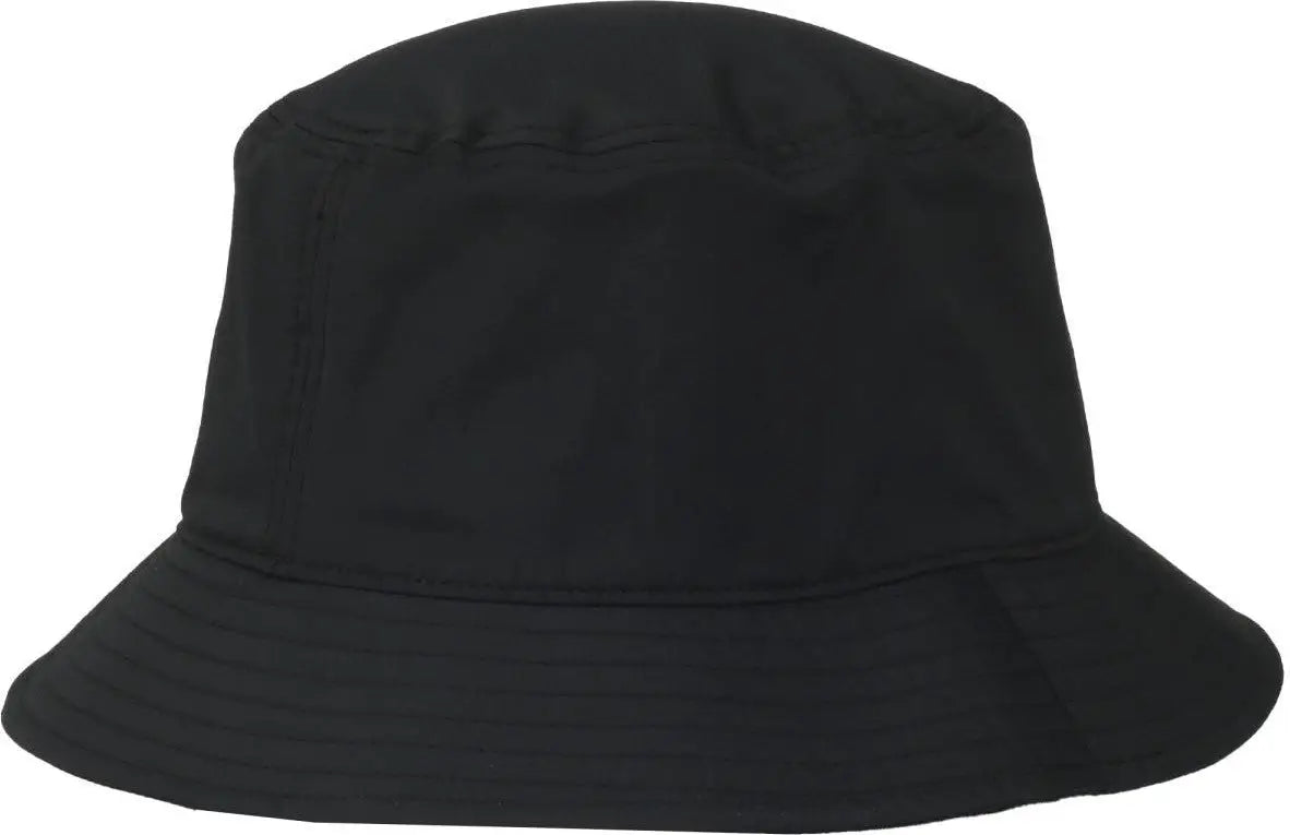 OC Sports OC200PF Medium Washed Bucket Polyester Hat - Black - Black / OSFM