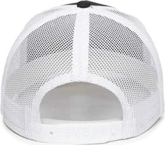 OC Sports OC502M Laser Perforated Font Panel Cap - Black White White - Black White / 6 7/8’’ - 7 1/2’’