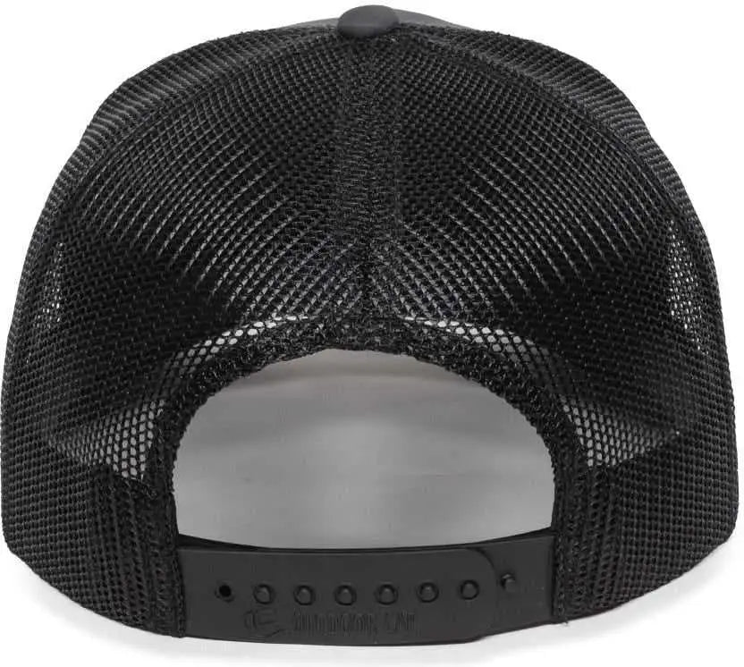 OC Sports OC502M Laser Perforated Font Panel Cap - Charcoal Black Black - Dark Gray Black / 6 7/8’’ - 7 1/2’’