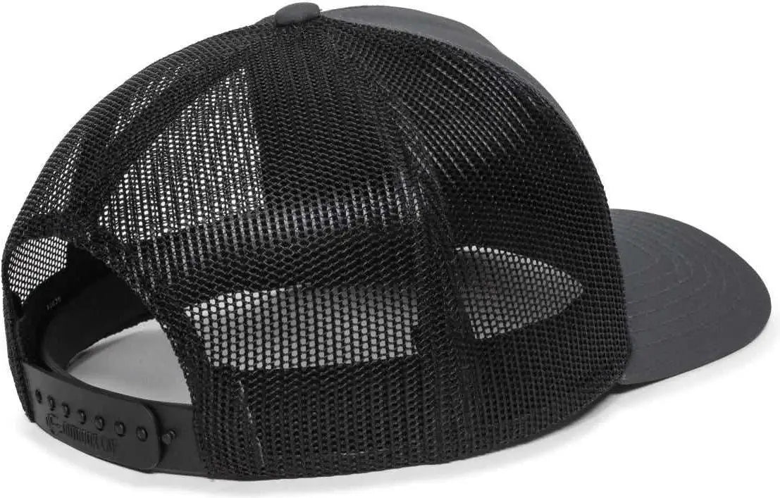 OC Sports OC502M Laser Perforated Font Panel Cap - Charcoal Black Black - Dark Gray Black / 6 7/8’’ - 7 1/2’’