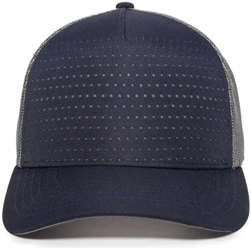 OC Sports OC502M Laser Perforated Font Panel Cap - Navy Charcoal Charcoal - Navy Dark Gray / 6 7/8’’ - 7 1/2’’