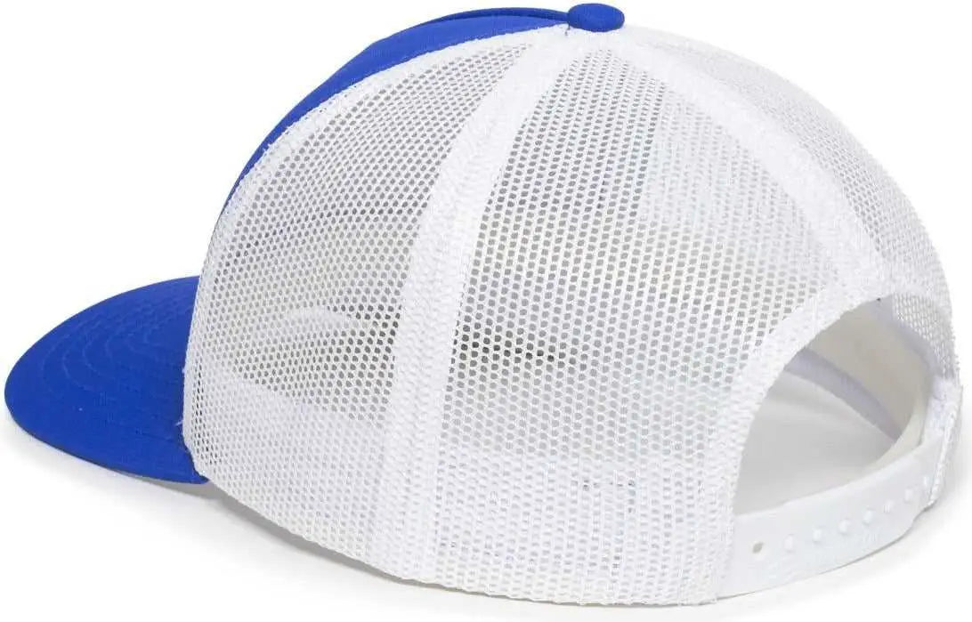 OC Sports OC502M Laser Perforated Font Panel Cap - Royal White White - Royal White White / OSFM