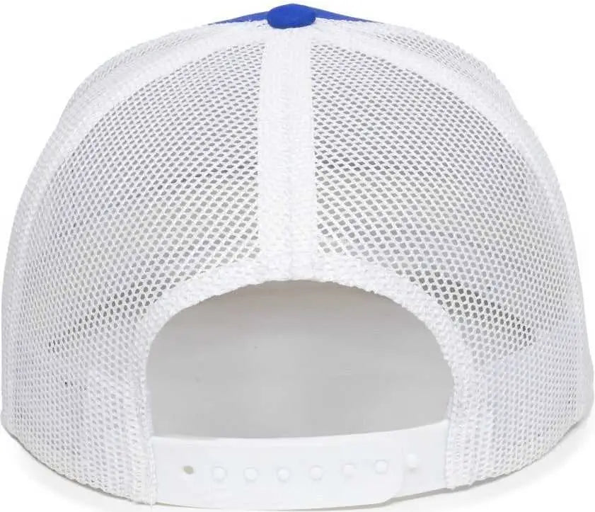 OC Sports OC502M Laser Perforated Font Panel Cap - Royal White White - Royal White White / OSFM