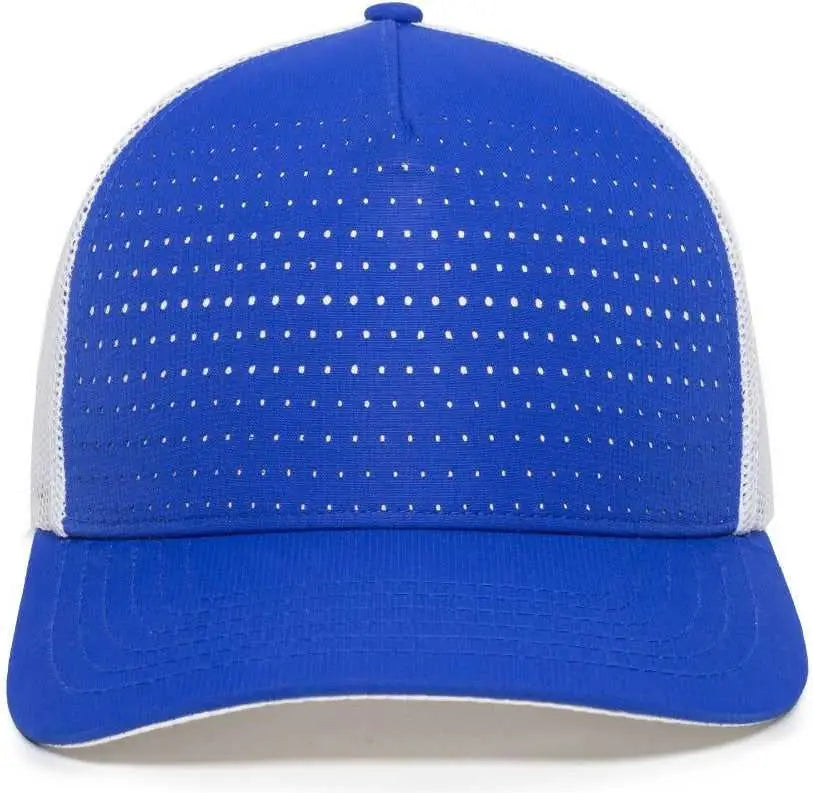 OC Sports OC502M Laser Perforated Font Panel Cap - Royal White White - Royal White White / OSFM
