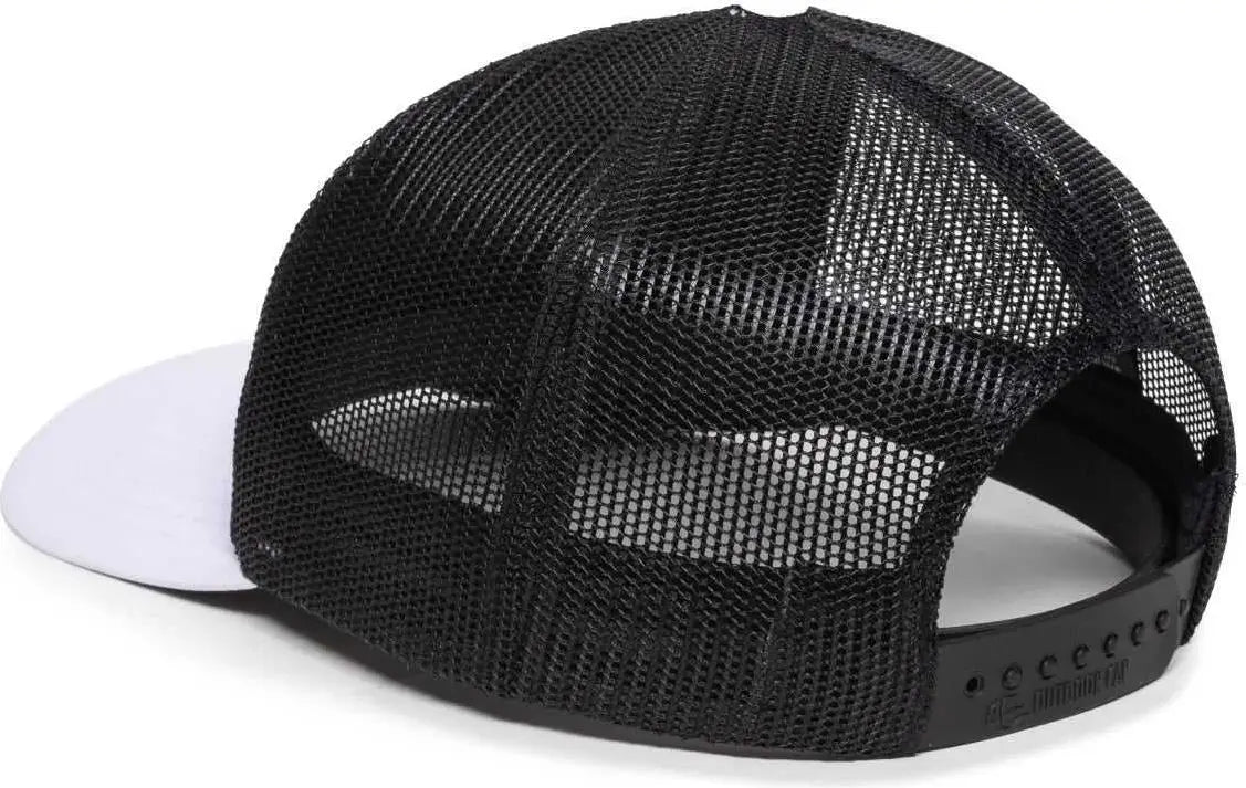OC Sports OC502M Laser Perforated Font Panel Cap - White Black Black - White Black / 6 7/8’’ - 7 1/2’’
