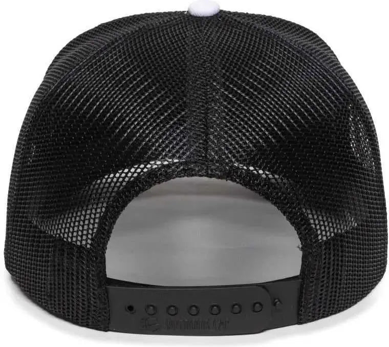 OC Sports OC502M Laser Perforated Font Panel Cap - White Black Black - White Black / 6 7/8’’ - 7 1/2’’