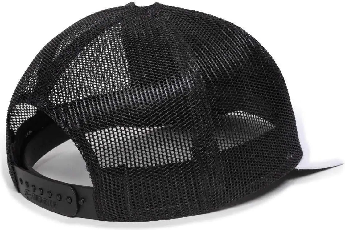 OC Sports OC502M Laser Perforated Font Panel Cap - White Black Black - White Black / 6 7/8’’ - 7 1/2’’