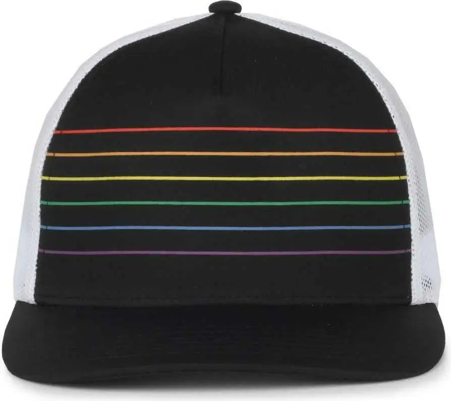 OC Sports OC503M Stripped Front Panel Cap - Black Prism - Prism / OSFM