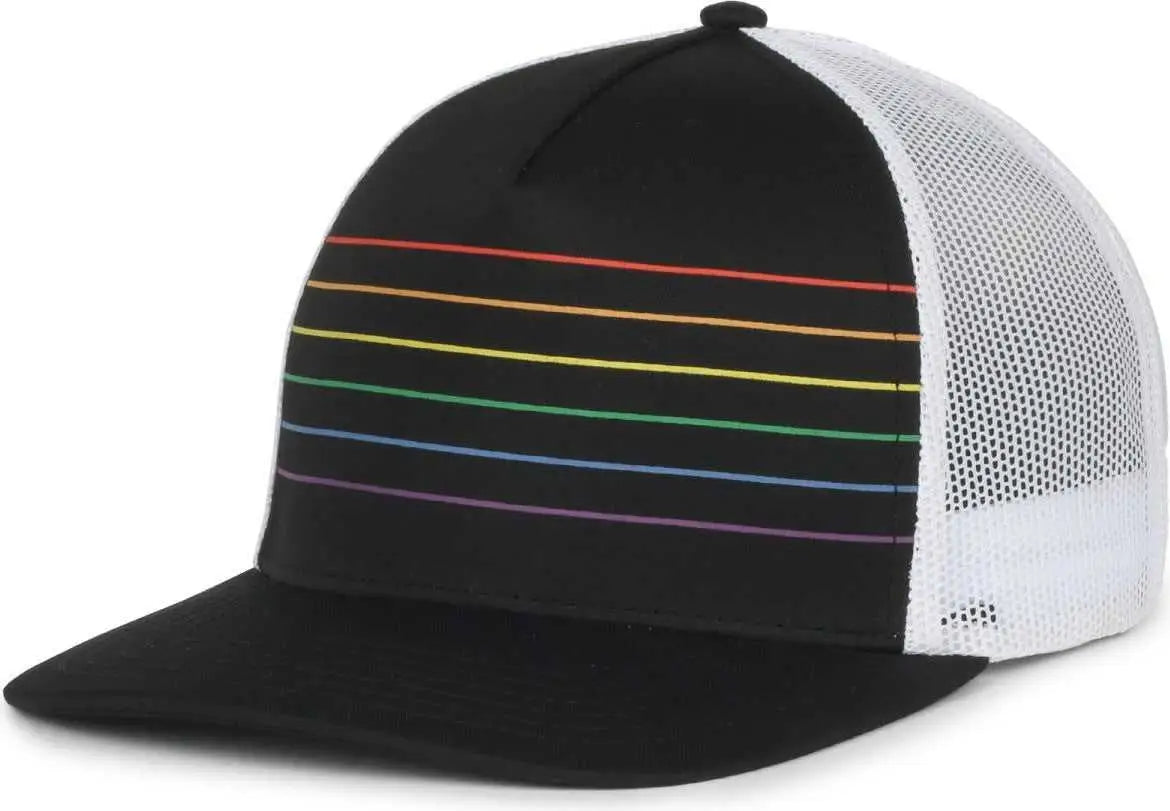 OC Sports OC503M Stripped Front Panel Cap - Black Prism - Prism / OSFM