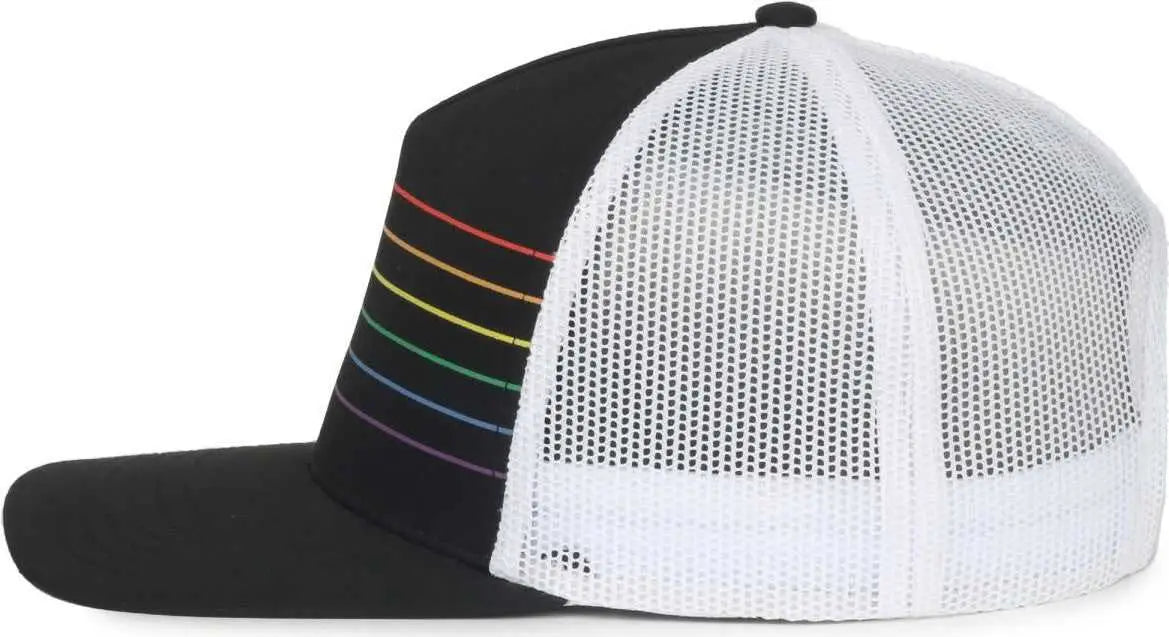 OC Sports OC503M Stripped Front Panel Cap - Black Prism - Prism / OSFM