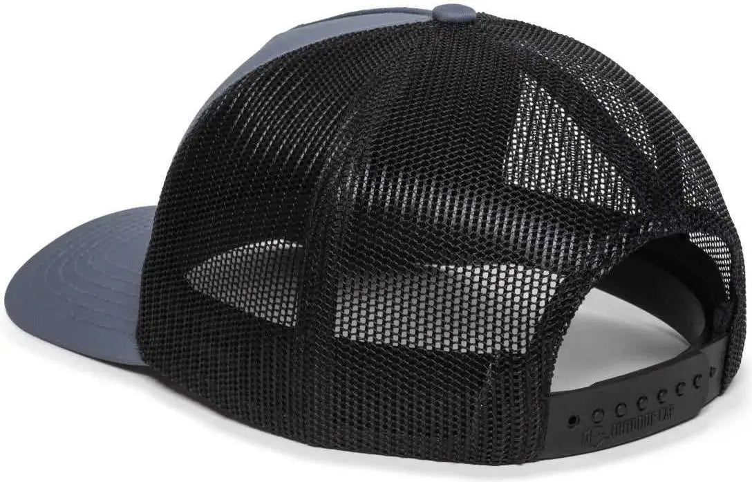 OC Sports OC503M Stripped Front Panel Cap - Charcoal Black - Dark Gray Black / 6 7/8’’ - 7 1/2’’