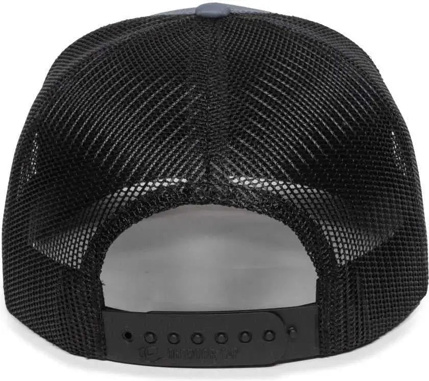 OC Sports OC503M Stripped Front Panel Cap - Charcoal Black - Dark Gray Black / 6 7/8’’ - 7 1/2’’