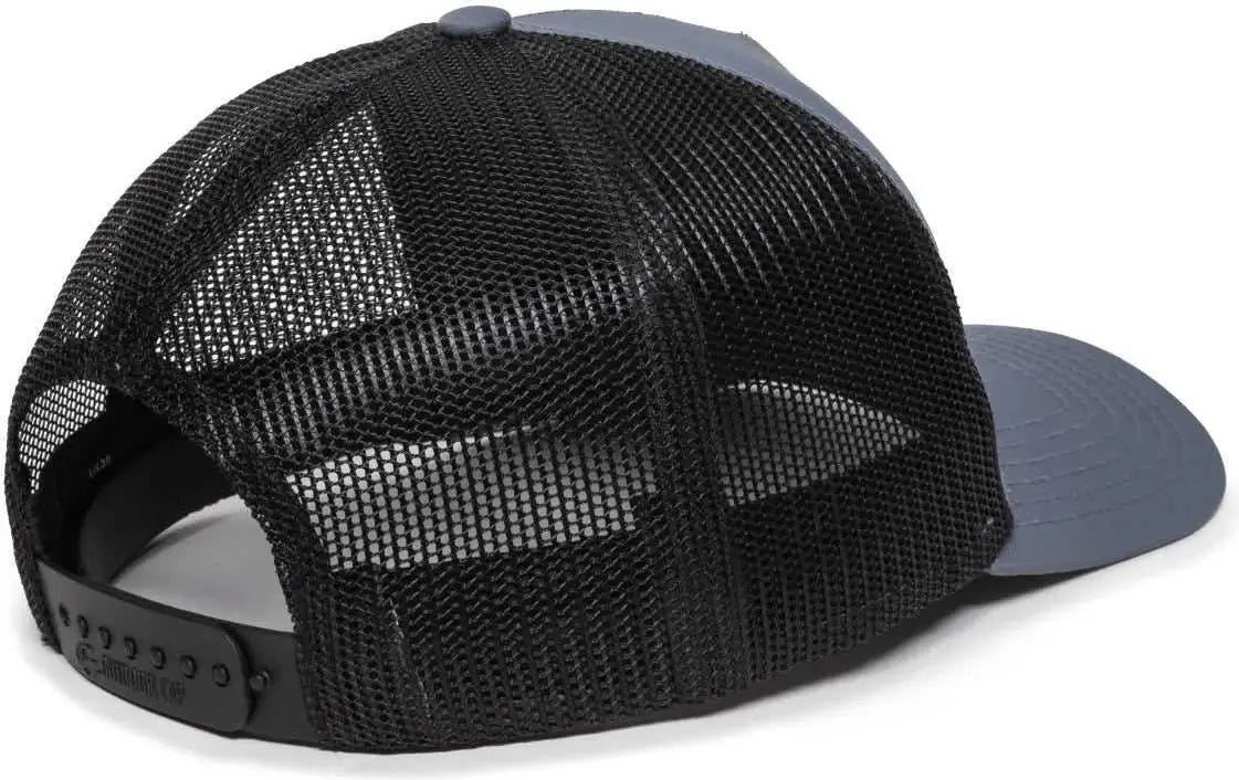 OC Sports OC503M Stripped Front Panel Cap - Charcoal Black - Dark Gray Black / 6 7/8’’ - 7 1/2’’