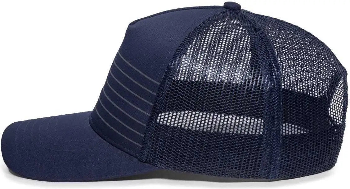 OC Sports OC503M Stripped Front Panel Cap - Navy Charcoal - Navy Dark Gray / 6 7/8’’ - 7 1/2’’