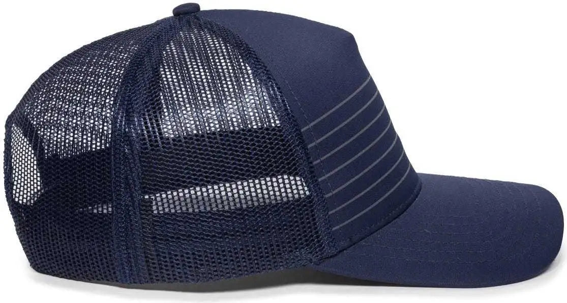 OC Sports OC503M Stripped Front Panel Cap - Navy Charcoal - Navy Dark Gray / 6 7/8’’ - 7 1/2’’