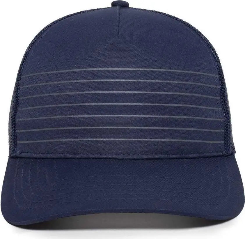 OC Sports OC503M Stripped Front Panel Cap - Navy Charcoal - Navy Dark Gray / 6 7/8’’ - 7 1/2’’