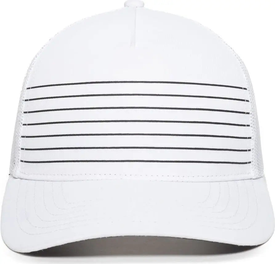 OC Sports OC503M Stripped Front Panel Cap - White Black - White Black / 6 7/8’’ - 7 1/2’’