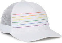 OC Sports OC503M Stripped Front Panel Cap - White Prism - Prism / OSFM