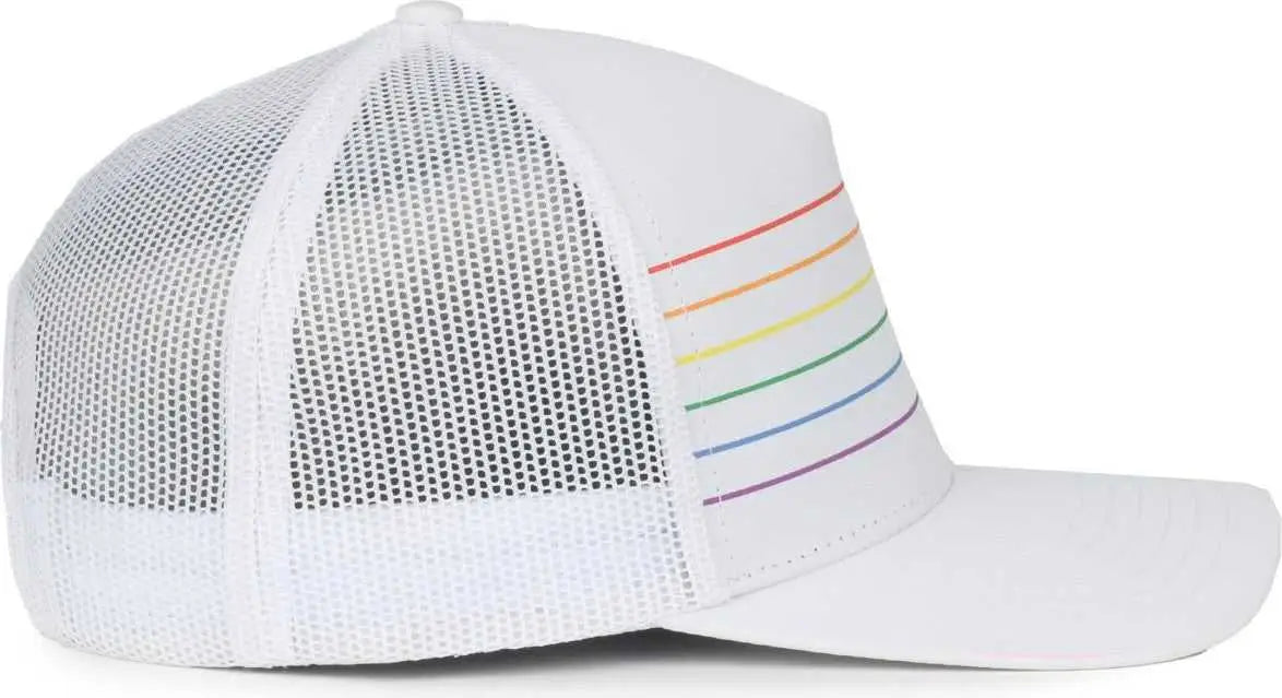 OC Sports OC503M Stripped Front Panel Cap - White Prism - Prism / OSFM