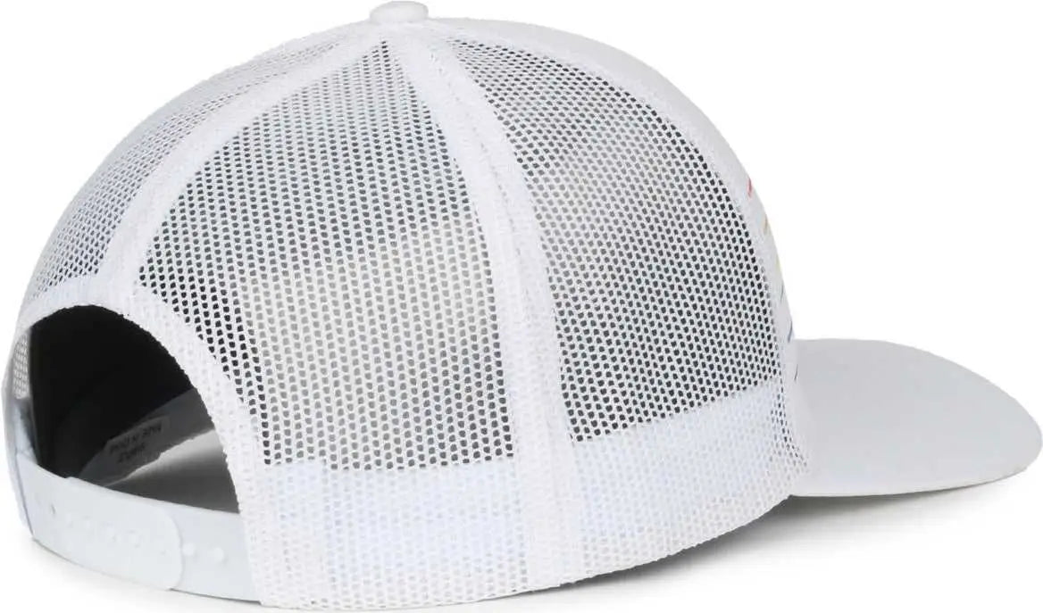 OC Sports OC503M Stripped Front Panel Cap - White Prism - Prism / OSFM