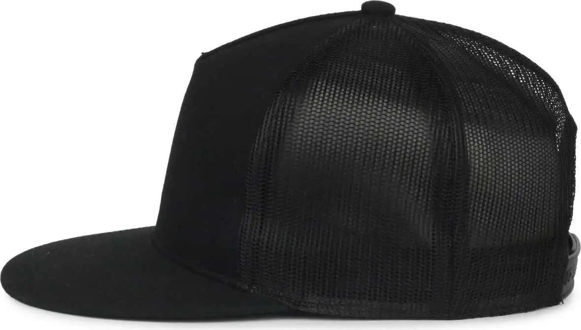OC Sports OC510HP 5-Panel Mesh Back Cap - Black Black - Black / OSFM