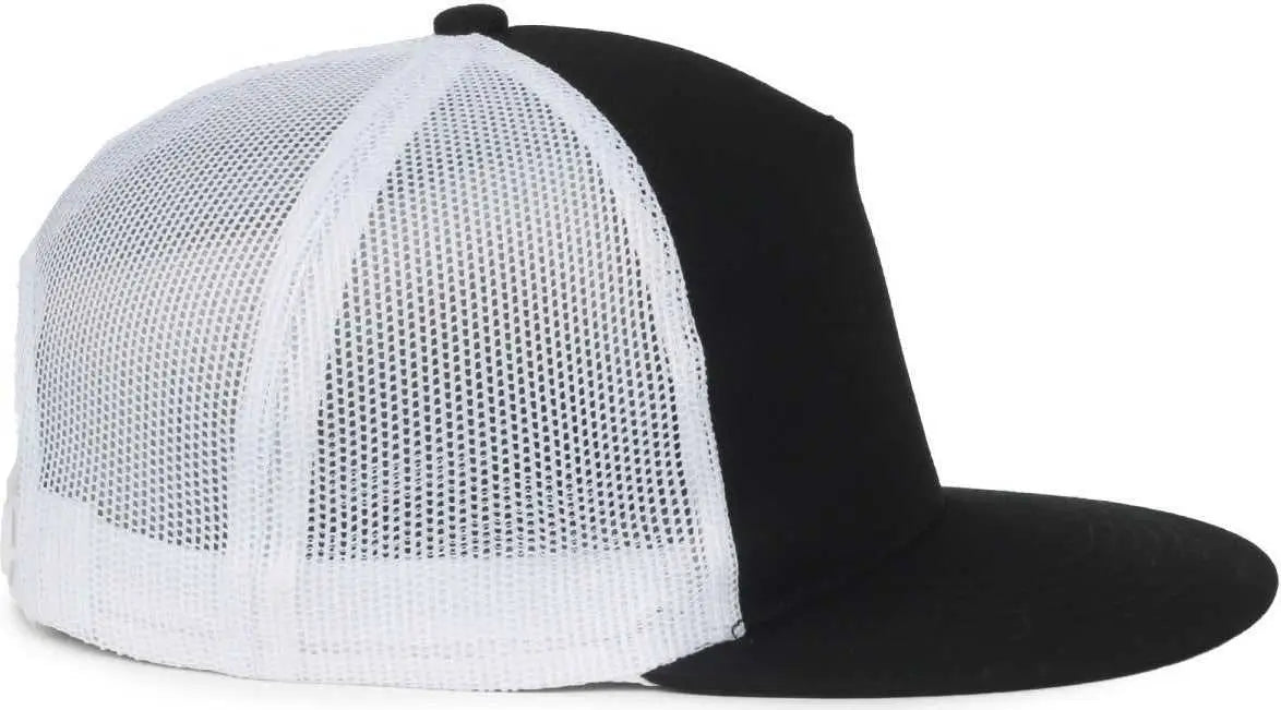 OC Sports OC510HP 5-Panel Mesh Back Cap - Black White - White / OSFM