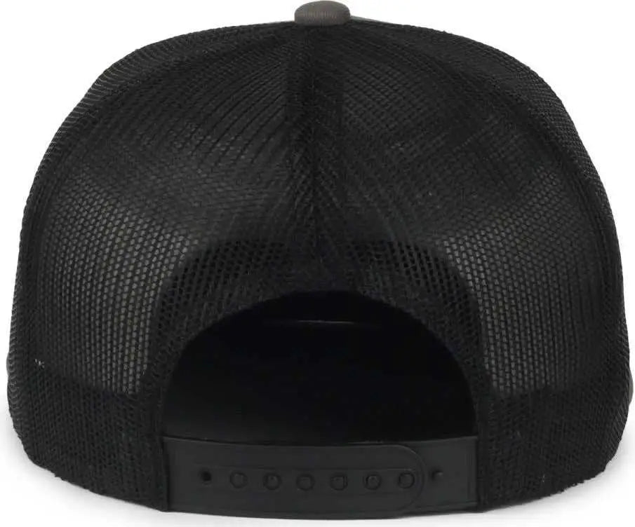 OC Sports OC510HP 5-Panel Mesh Back Cap - Charcoal Black - Black / OSFM