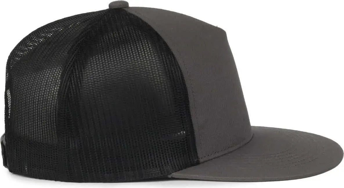 OC Sports OC510HP 5-Panel Mesh Back Cap - Charcoal Black - Black / OSFM