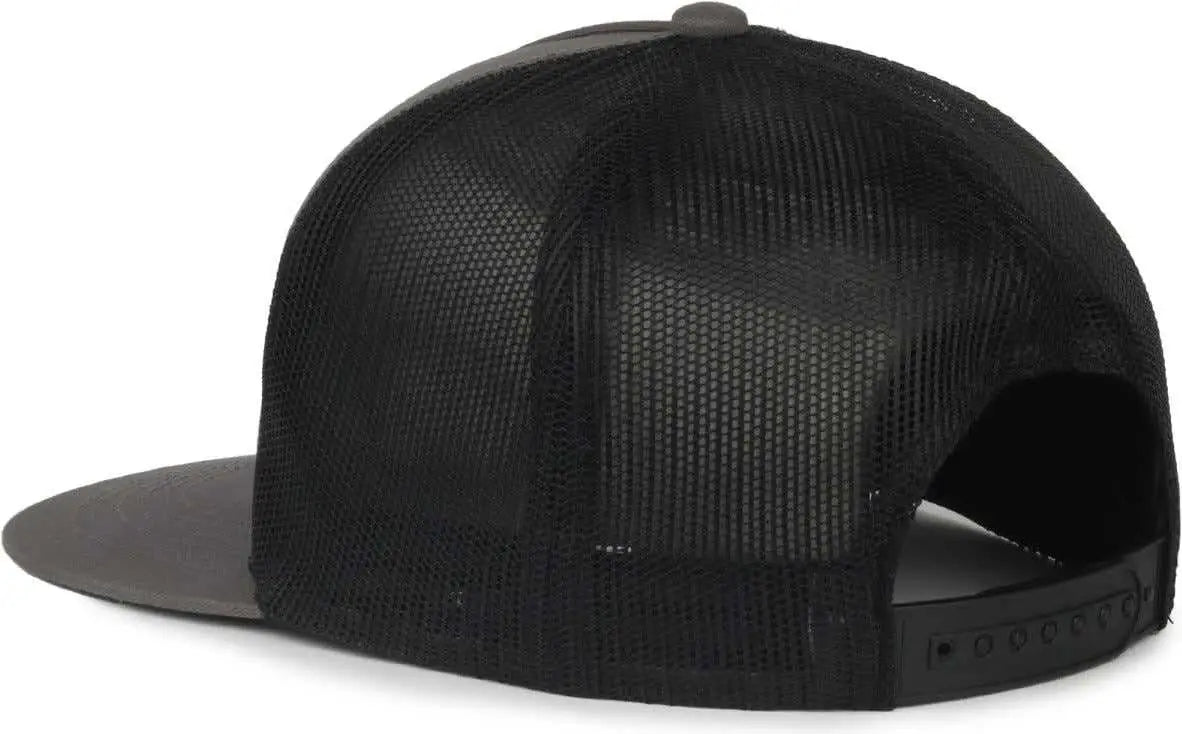 OC Sports OC510HP 5-Panel Mesh Back Cap - Charcoal Black - Black / OSFM