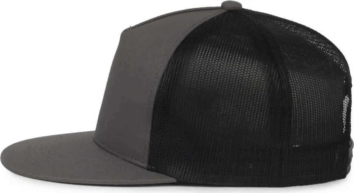 OC Sports OC510HP 5-Panel Mesh Back Cap - Charcoal Black - Black / OSFM