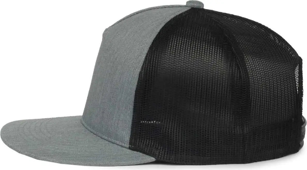 OC Sports OC510HP 5-Panel Mesh Back Cap - Heathered Gray Black - Black / OSFM