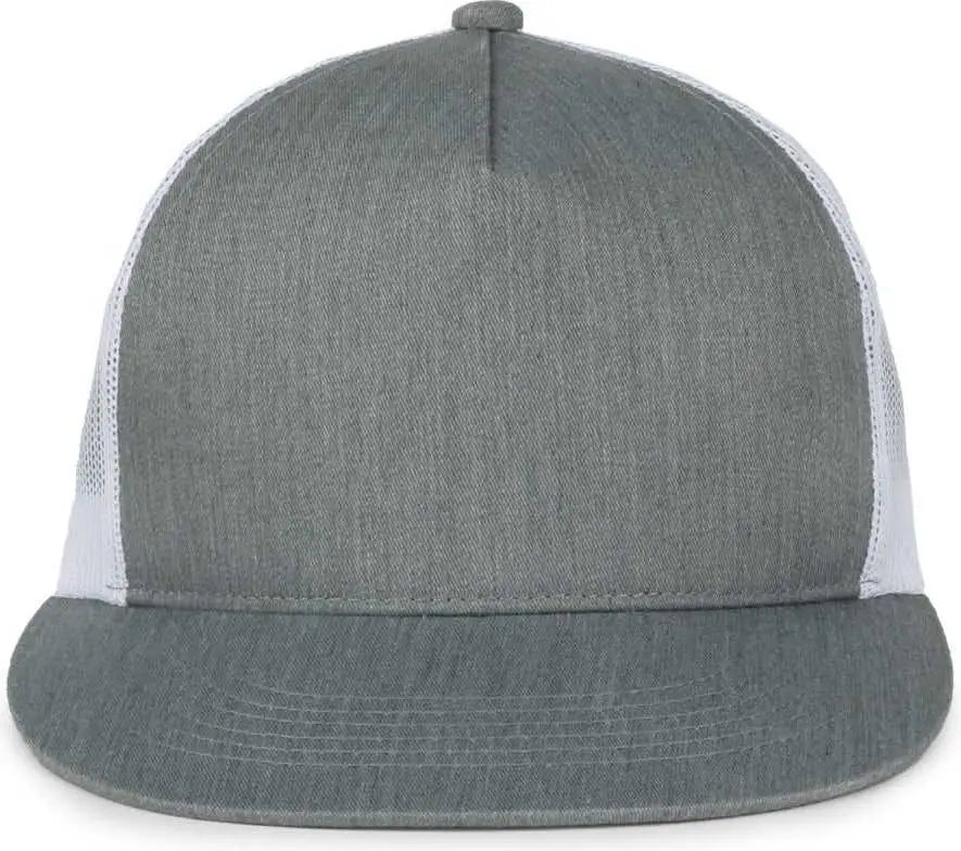 OC Sports OC510HP 5-Panel Mesh Back Cap - Heathered Gray White - White / OSFM
