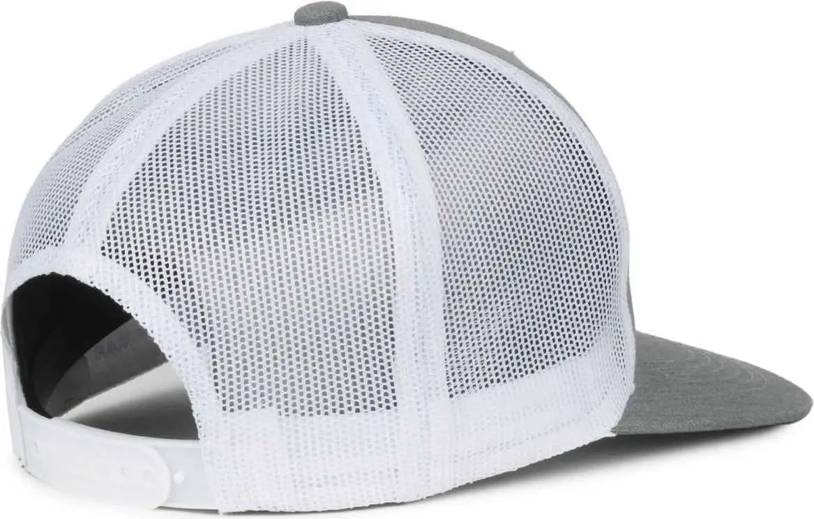 OC Sports OC510HP 5-Panel Mesh Back Cap - Heathered Gray White - White / OSFM