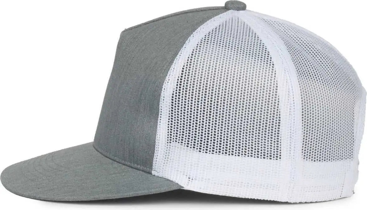 OC Sports OC510HP 5-Panel Mesh Back Cap - Heathered Gray White - White / OSFM