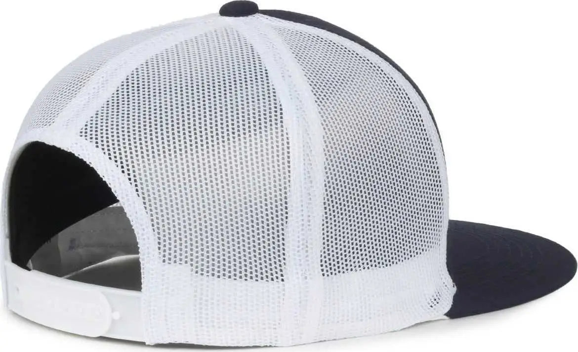 OC Sports OC510HP 5-Panel Mesh Back Cap - Navy White - White / OSFM