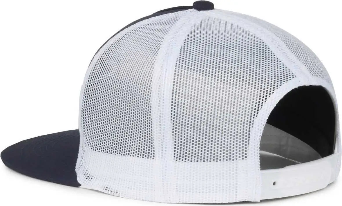 OC Sports OC510HP 5-Panel Mesh Back Cap - Navy White - White / OSFM
