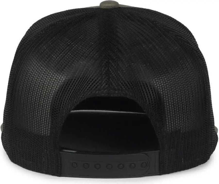 OC Sports OC510HP 5-Panel Mesh Back Cap - Olive Black - Black / OSFM