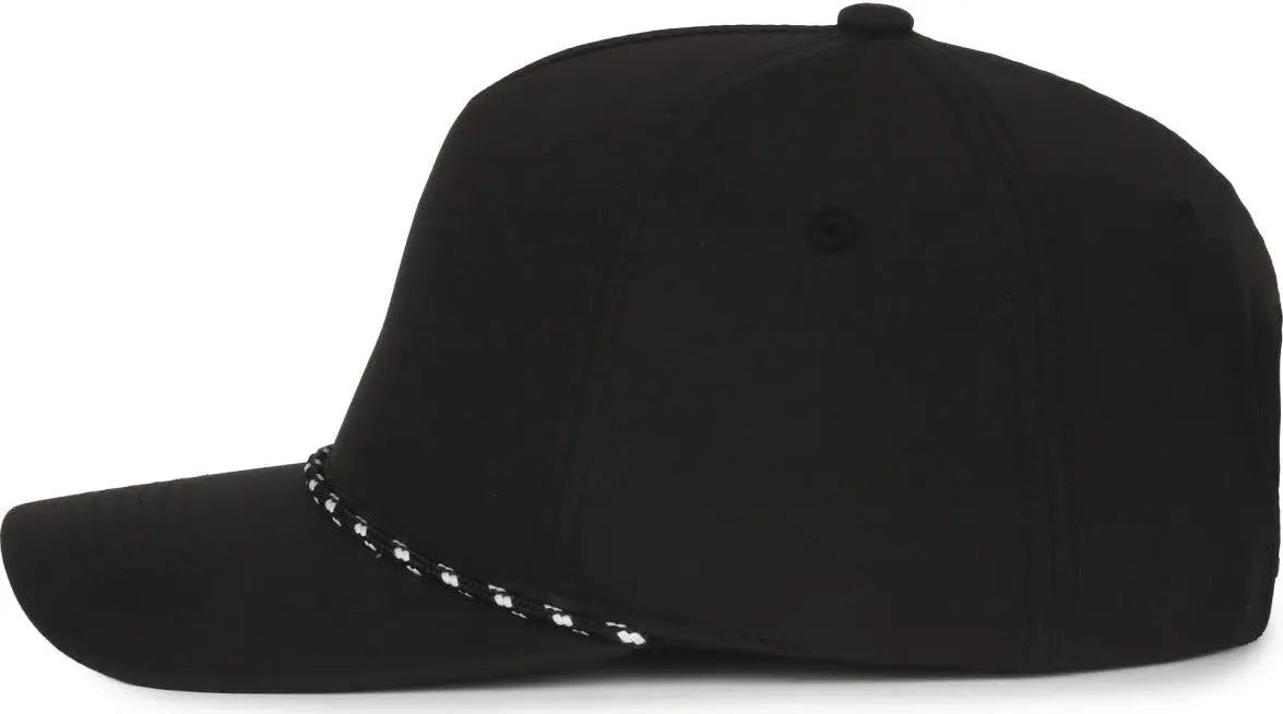 OC Sports OC550PF Performance 5-Panel with Cord Cap - Black - Black / OSFM