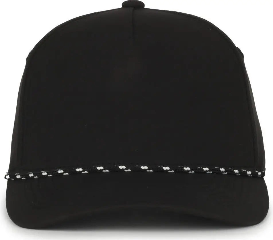 OC Sports OC550PF Performance 5-Panel with Cord Cap - Black - Black / OSFM