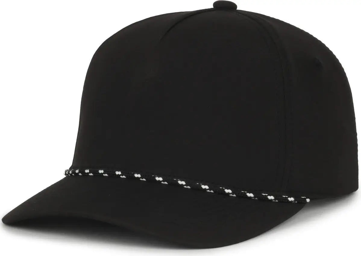 OC Sports OC550PF Performance 5-Panel with Cord Cap - Black - Black / OSFM