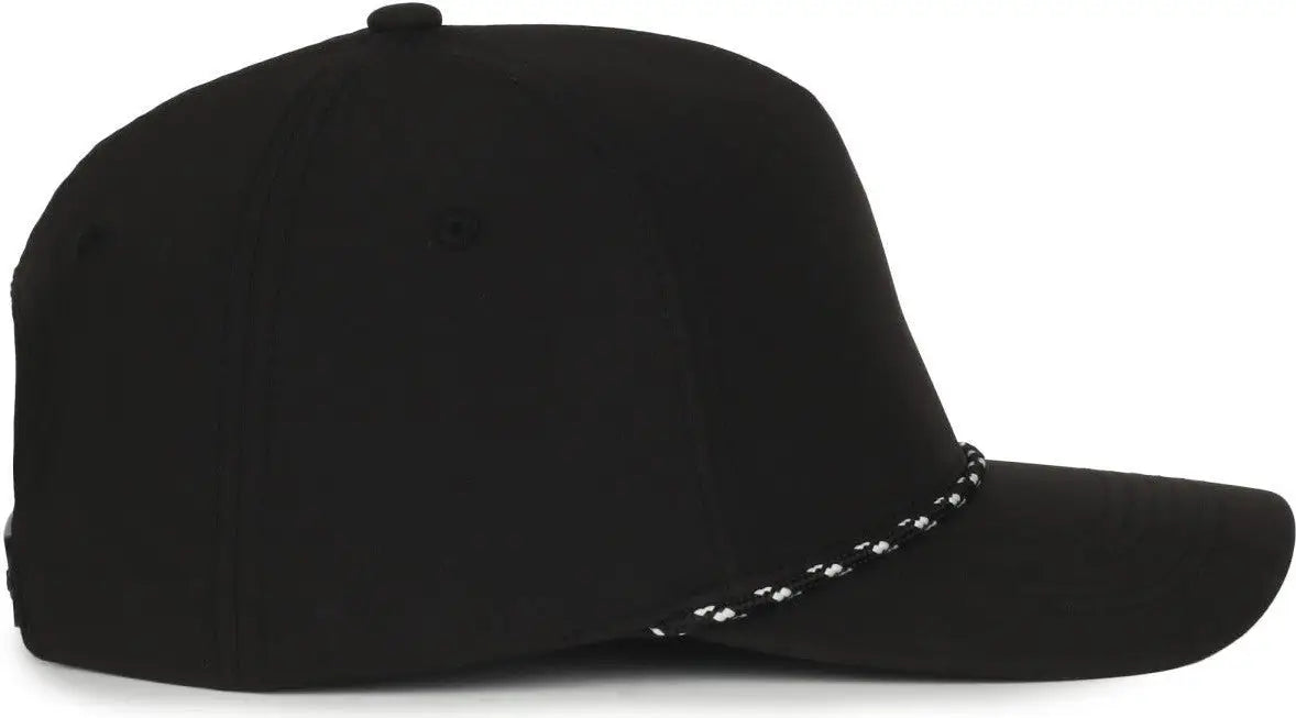 OC Sports OC550PF Performance 5-Panel with Cord Cap - Black - Black / OSFM